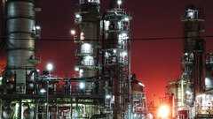 Japan night industrial plants