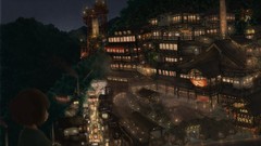 Japan paintings architecture drawings anime girls cityscapes 