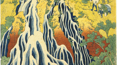 Japan paintings waterfalls Katsushika