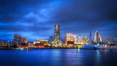 Japan skyline cityscapes yokohama