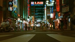 Japan Skyscrapers neon Tokyo Asia buildings asians cityscapes 
