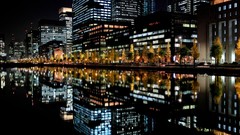 Japan Tokyo City Lights reflections urban