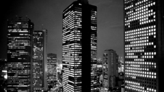 Japan Tokyo cityscapes grayscale