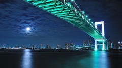 Japan Tokyo rainbow bridge cityscapes