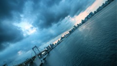 Japan Tokyo rainbow bridge cityscapes