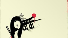 Japanese artwork Simple Background sketches torii