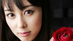 Japanese asians idol bangs red rose rina Rina Akiyama