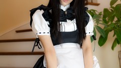 Japanese asians maids models striped legwear Lenfried