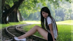 Japanese asians railroad tracks