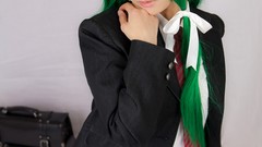Japanese asians school uniforms models kochiya sanae touhou 