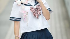 Japanese Chinese asians school uniforms artwork