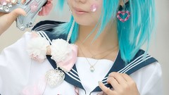 Japanese Chinese asians school uniforms cosplay artwork