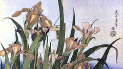 Japanese Irises artwork Katsushika Hokusai