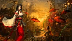 Japanese kimono miko artwork