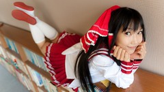 Japanese Mark school uniforms models hakurei reimu touhou 