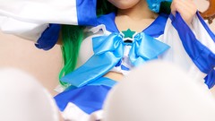 Japanese models kochiya sanae touhou cosplay detached sleeves 