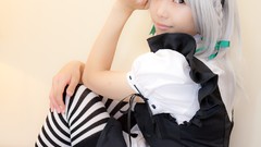 Japanese models touhou izayoi sakuya striped legwear Lenfried