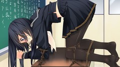 Japanese Ropes schoolgirls school desks skirts blush long hair 