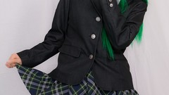 Japanese school uniforms models kochiya sanae green hair touhou 