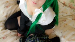 Japanese school uniforms models kochiya sanae green hair touhou 