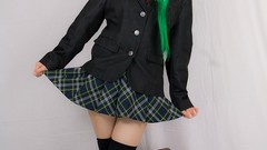 Japanese school uniforms models kochiya sanae green hair touhou 