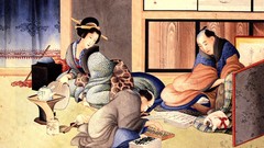 Japanese teapots artwork Katsushika Hokusai merchants