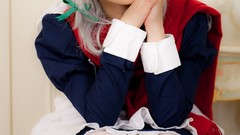 Japanese white hair maids models touhou izayoi sakuya cosplay 