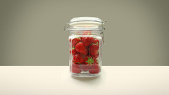 Jar strawberries strawberry glass