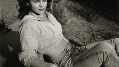 Jeans grayscale brunettes woman