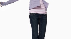 Jeans white background emma roberts