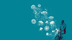 Jellyfish Bicycles illustrations octopuses