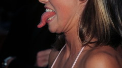 Jessica Biel tongue
