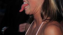 Jessica Biel tongue