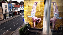 Jesus reflections streets streetscape wall painting 