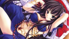 Jewelry bracelets smiling anime girls black hair black eyes 