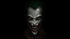 joker Batman face artwork green hair