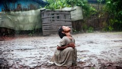 Joy rain children India mud poor