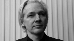 Julian Assange monochrome