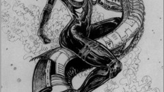 Julie Bell monochrome artwork