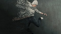 Jump Men guy dancing crushed Photo manipulation breakdancing