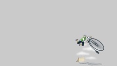 Jump old funny vintage Bicycles shadows minimalistic grey 