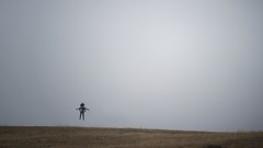 Jump simple fields simplistic gray skies