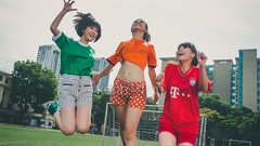 Jump woman low-angle shot Viet Nam