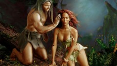 Jungle couple paintings Tarzan Jane