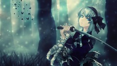 Katana Anime anime girls blue eyes