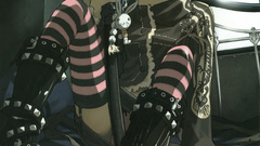 Katana anime girls soft shading eyepatch