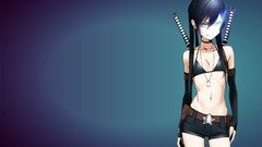 Katana black rock shooter Simple Background Yoshairo