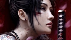 Katana blood Japanese cartoons Mario Wibisono