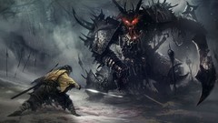 Katana fight samurai red eyes swordsman artwork fantasy art