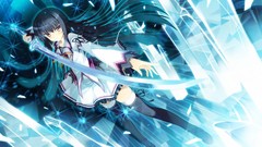 Katana long hair anime girls game cg